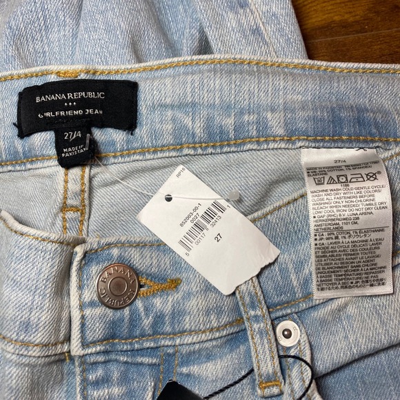 Banana Republic Girlfriend‎ Light Wash Distressed Denim Jeans 27 -Measures 29x29 - Picture 8 of 9